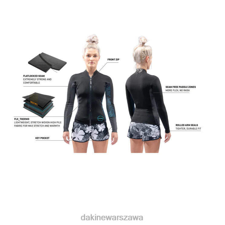 Dakine kobiety Kurtka Mission 1mm z długim rękawem B0XJ2742 czarny odzież