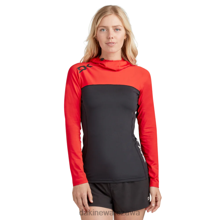 Dakine kobiety Dopasowana bluza z kapturem rashguard HD B0XJ2773 rozrywająca czerwień odzież