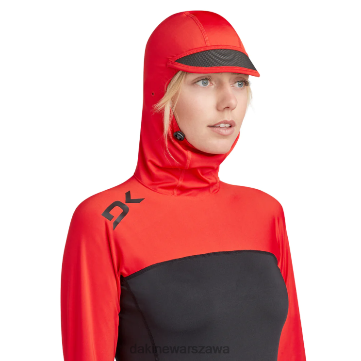 Dakine kobiety Dopasowana bluza z kapturem rashguard HD B0XJ2773 rozrywająca czerwień odzież