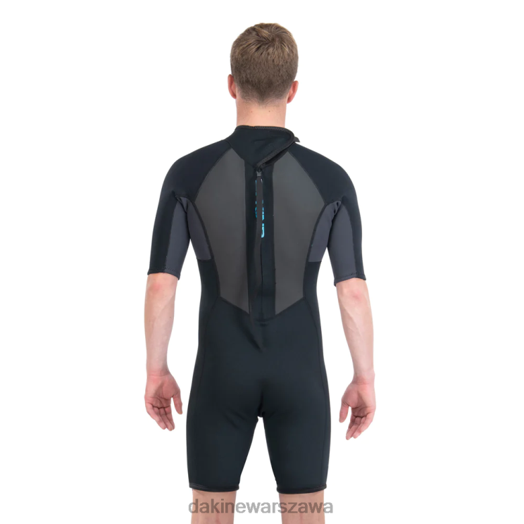 Dakine mężczyźni Krótki kombinezon quantum back zip 2/2mm f/l B0XJ2116 czarny szary odzież