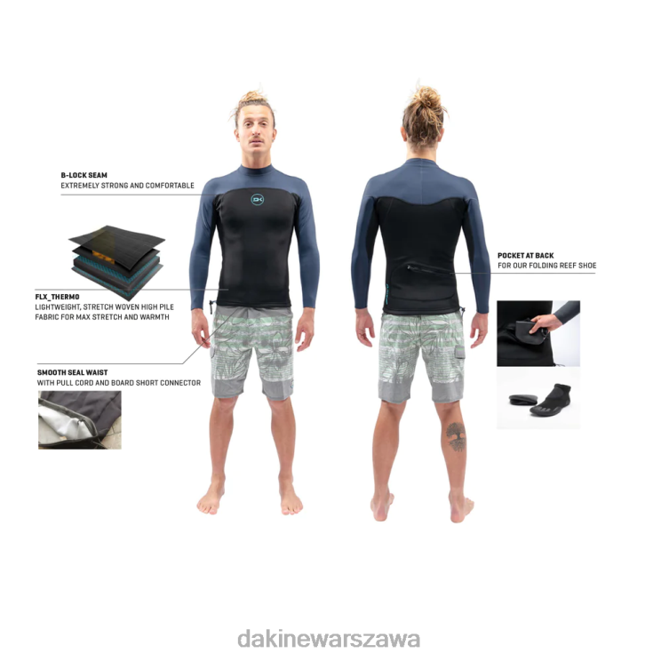 Dakine mężczyźni Kurtka Mission 1mm z długim rękawem B0XJ298 czarny odzież