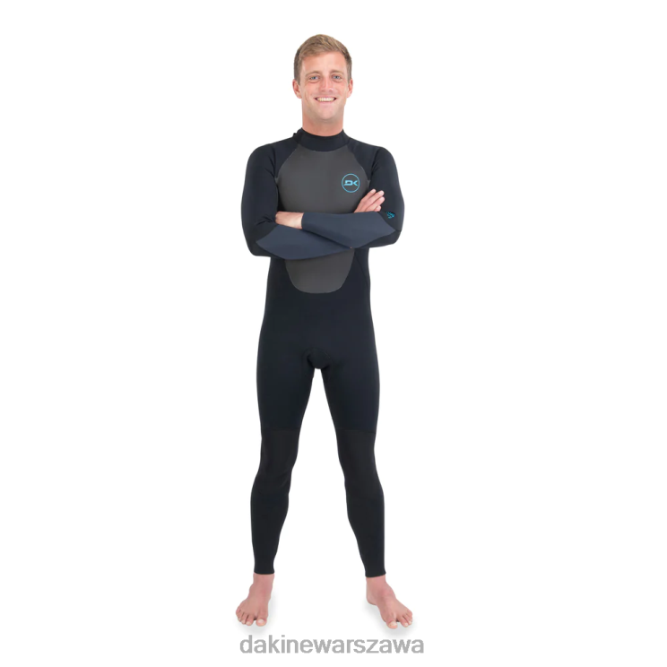 Dakine mężczyźni Pełny kombinezon quantum back zip 3/2mm gbs B0XJ2126 czarny szary odzież