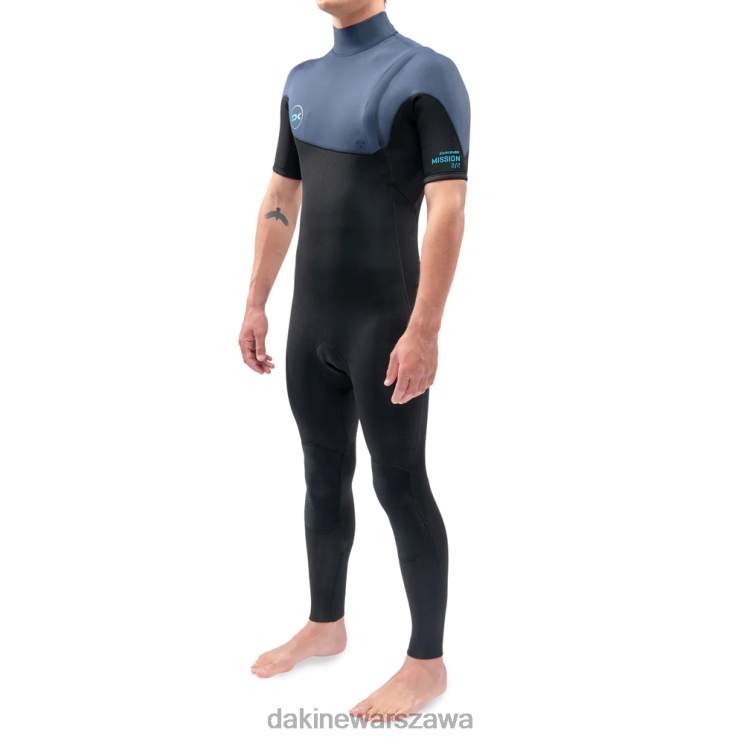 Dakine mężczyźni Pełny kombinezon z krótkim rękawem i zamkiem błyskawicznym Mission 2/2 mm B0XJ2100 czarno-niebieski odzież