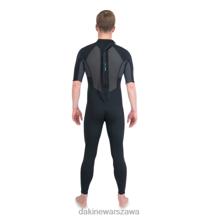 Dakine mężczyźni Pełny kombinezon z krótkim rękawem i zamkiem błyskawicznym na plecach quantum 2/2 mm f/l B0XJ2117 czarny szary odzież