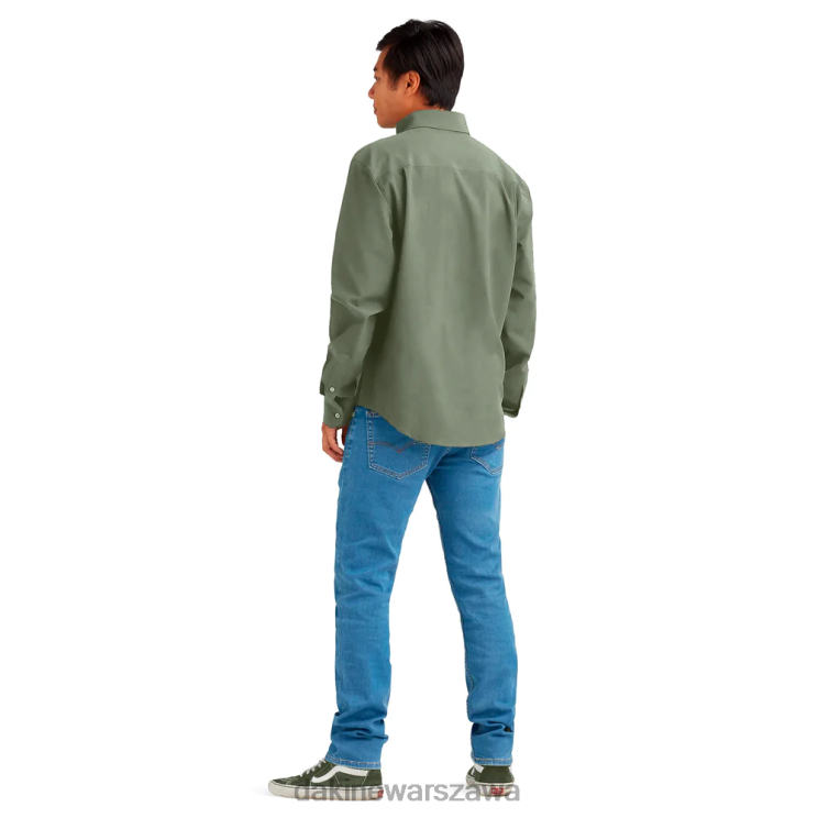 Dakine mężczyźni Zawietrzna koszula z długim rękawem, zapinana na guziki B0XJ266 torf zielony odzież