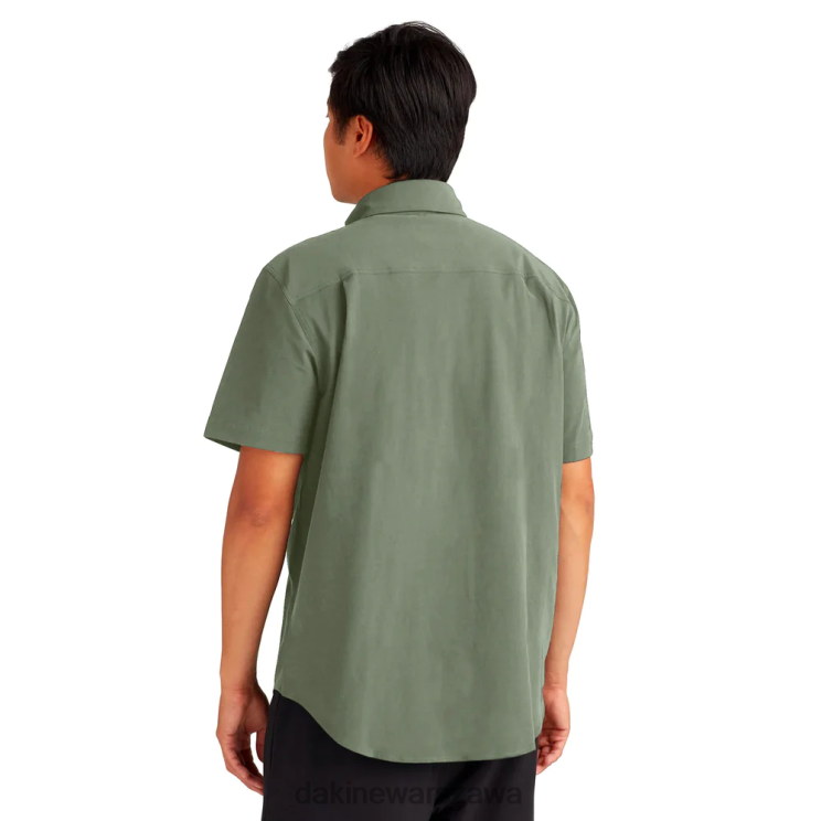 Dakine mężczyźni Zawietrzna koszula z krótkim rękawem, zapinana na guziki B0XJ263 torf zielony odzież