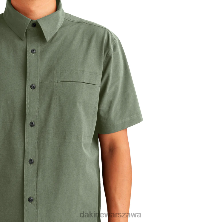 Dakine mężczyźni Zawietrzna koszula z krótkim rękawem, zapinana na guziki B0XJ263 torf zielony odzież