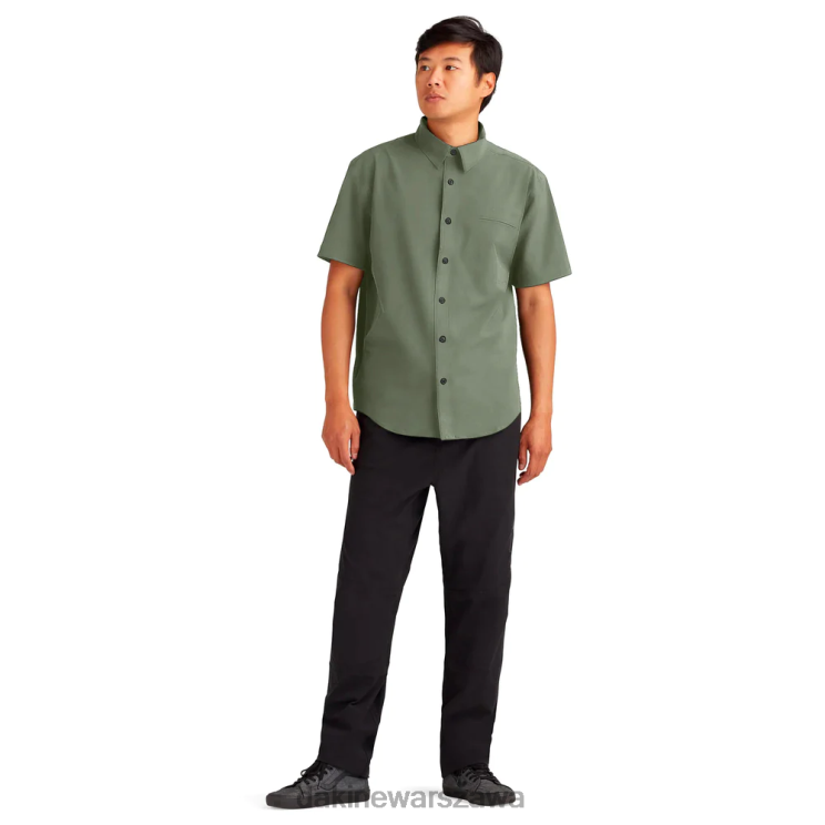 Dakine mężczyźni Zawietrzna koszula z krótkim rękawem, zapinana na guziki B0XJ263 torf zielony odzież
