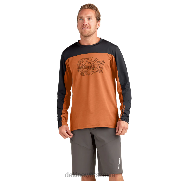 Dakine mężczyźni Koszulka rowerowa z długim rękawem syncline B0XJ2146 papaja, pomarańcza, wilk z kłosów odzież