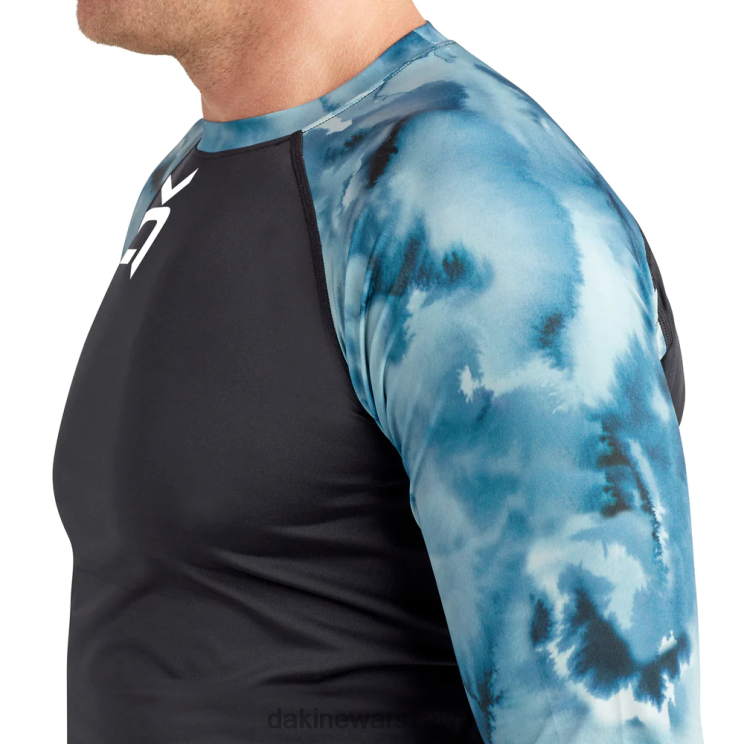 Dakine mężczyźni HD dobrze dopasowana załoga rashguard z długim rękawem B0XJ2228 nadruk w kolorze indygogo odzież