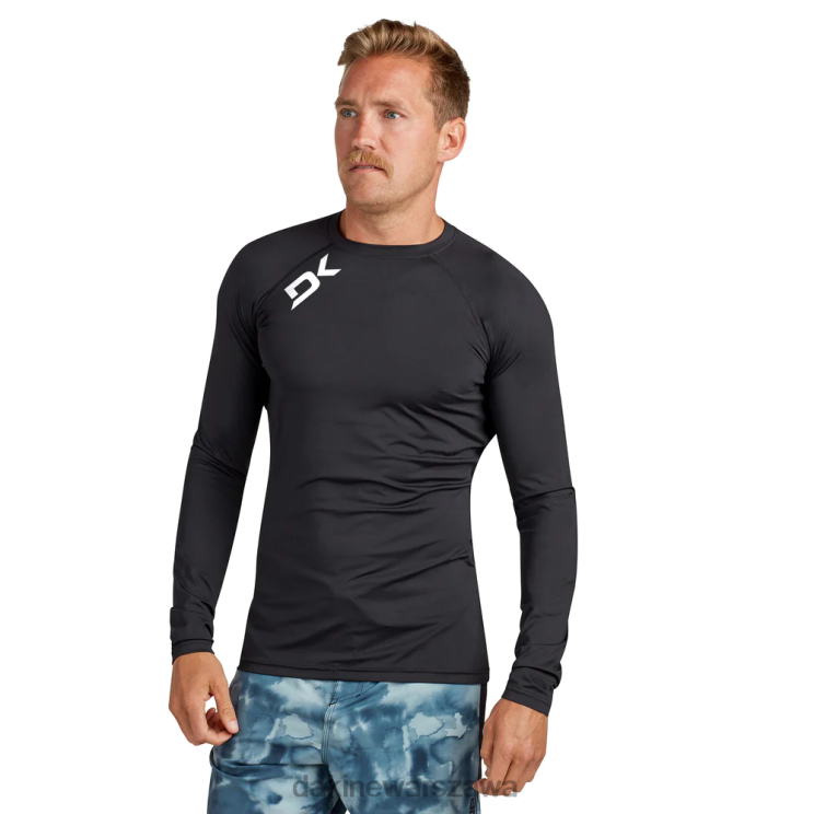 Dakine mężczyźni HD dobrze dopasowana załoga rashguard z długim rękawem B0XJ2229 czarny odzież