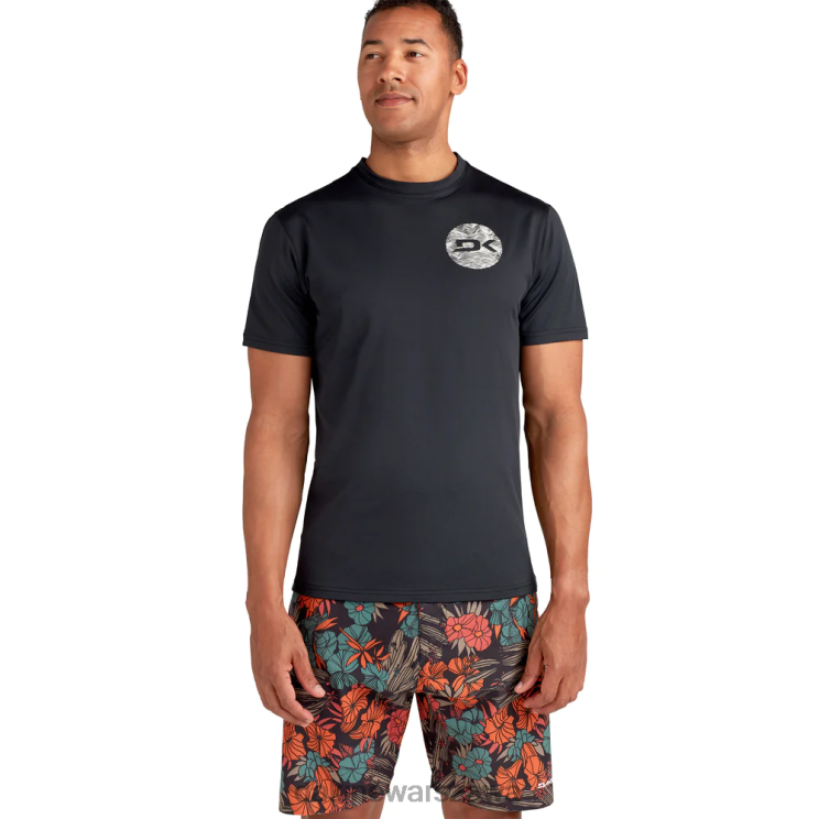 Dakine mężczyźni Mission luźny krój z krótkim rękawem rashguard załogi B0XJ2246 czarny odzież