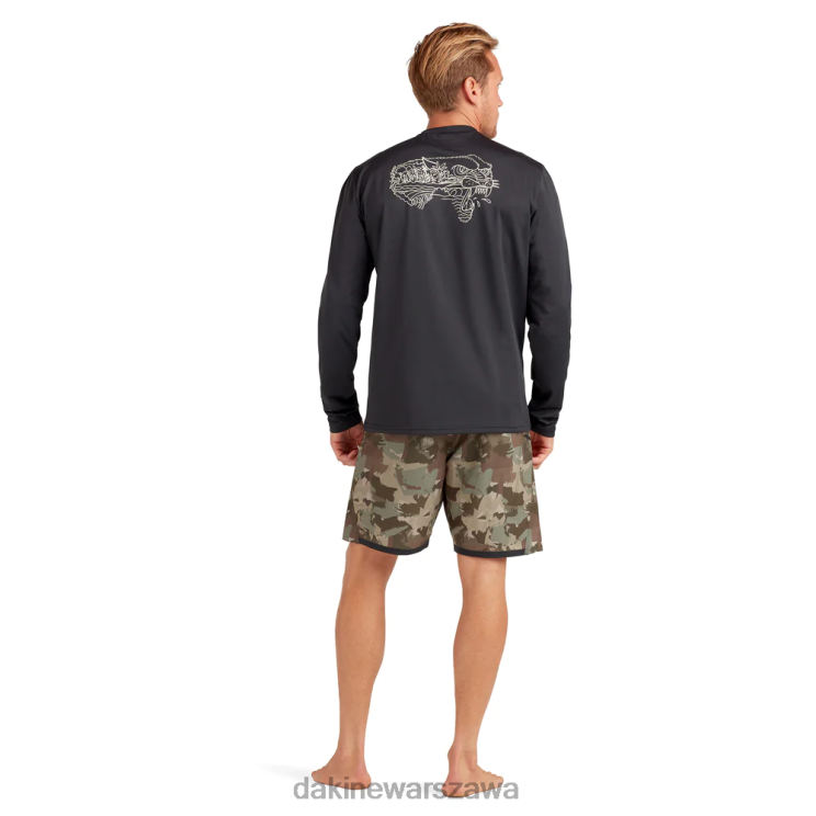 Dakine mężczyźni Załoga Rashguard o luźnym kroju i długim rękawie Mission B0XJ2244 czarny odzież